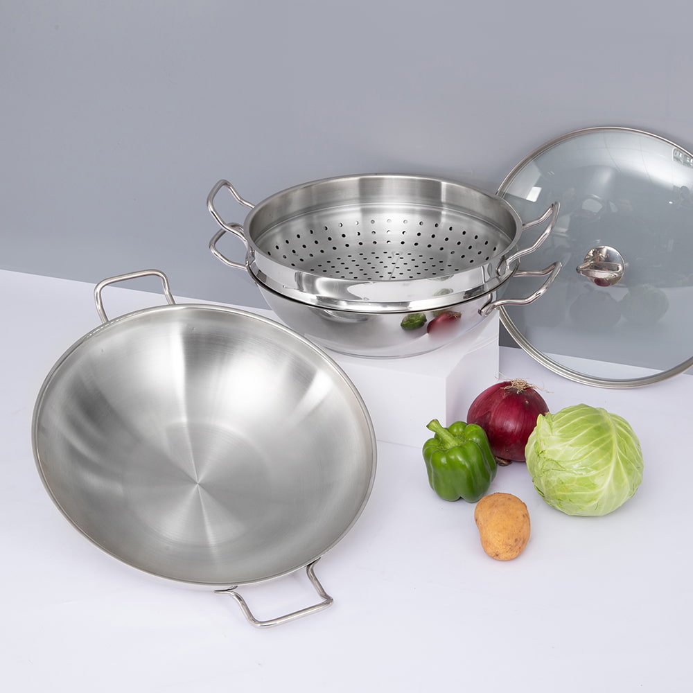 Wok artisanal inox traditionnel gaz wok gaz gamme wok commercial JY-3209ZST