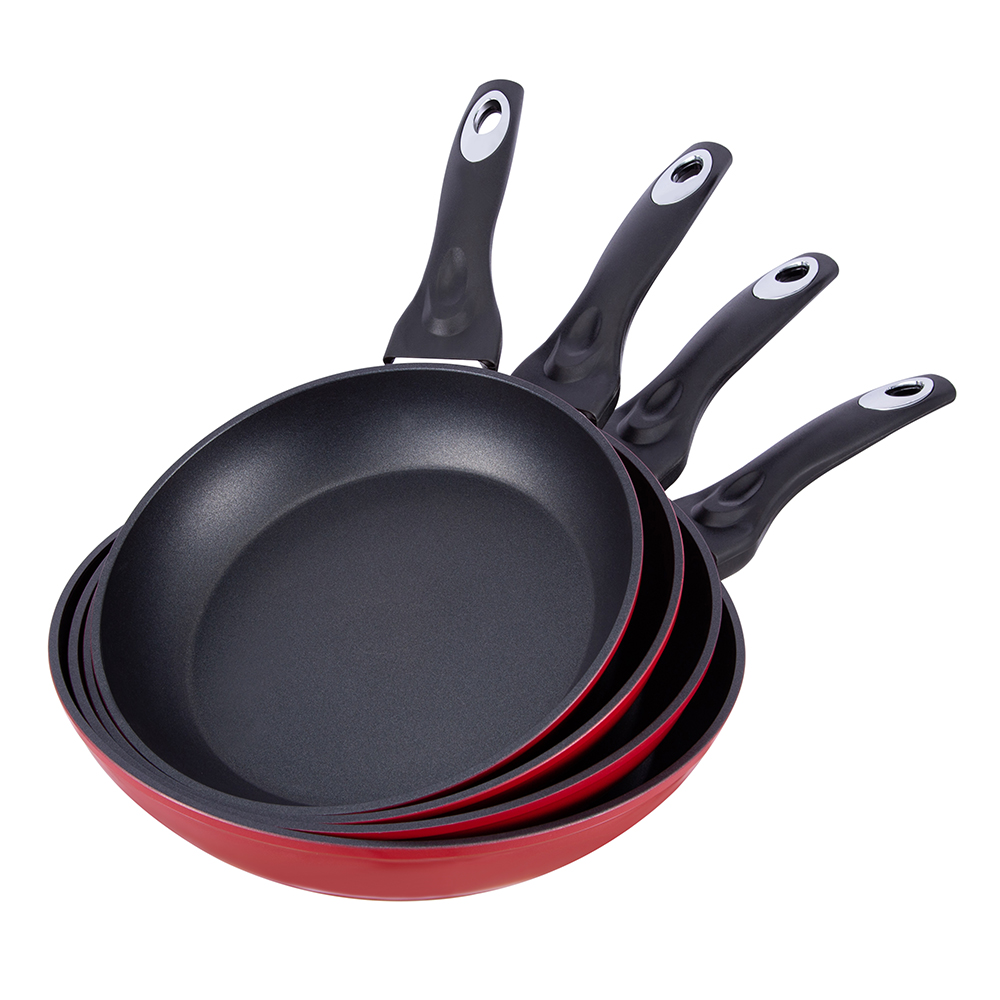 Essentiels de cuisine ustensiles de cuisine rouge noir antiadhésif friture en aluminium mini poêle à frire oeuf JY-RF29-1-2042